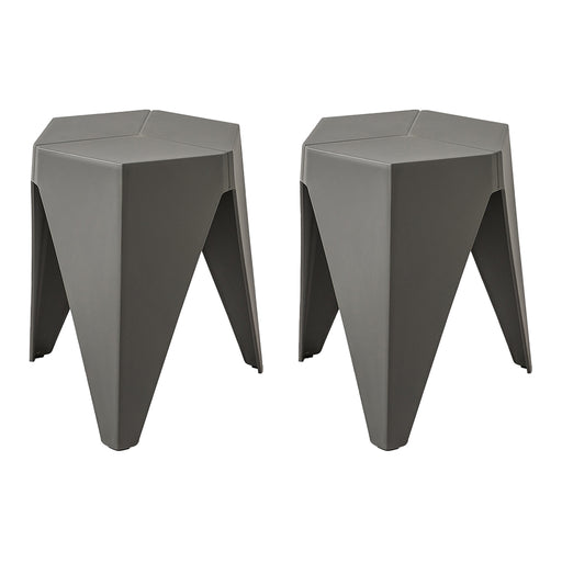 My Best Buy - ArtissIn Set of 2 Puzzle Stool Plastic Stacking Bar Stools Dining Chairs Kitchen Grey