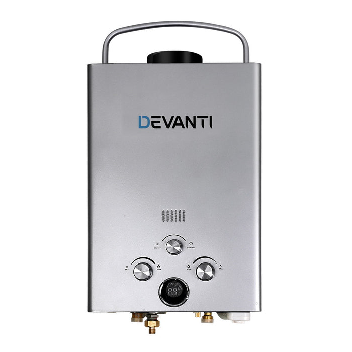 My Best Buy - Devanti Outdoor Gas Hot Water Heater Portable Camping Shower 12V Pump Grey