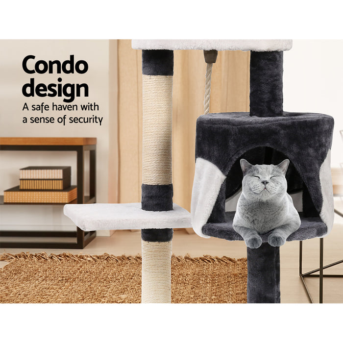 My Best Buy - i.Pet Cat Tree 112cm Trees Scratching Post Scratcher Tower Condo House Furniture Wood