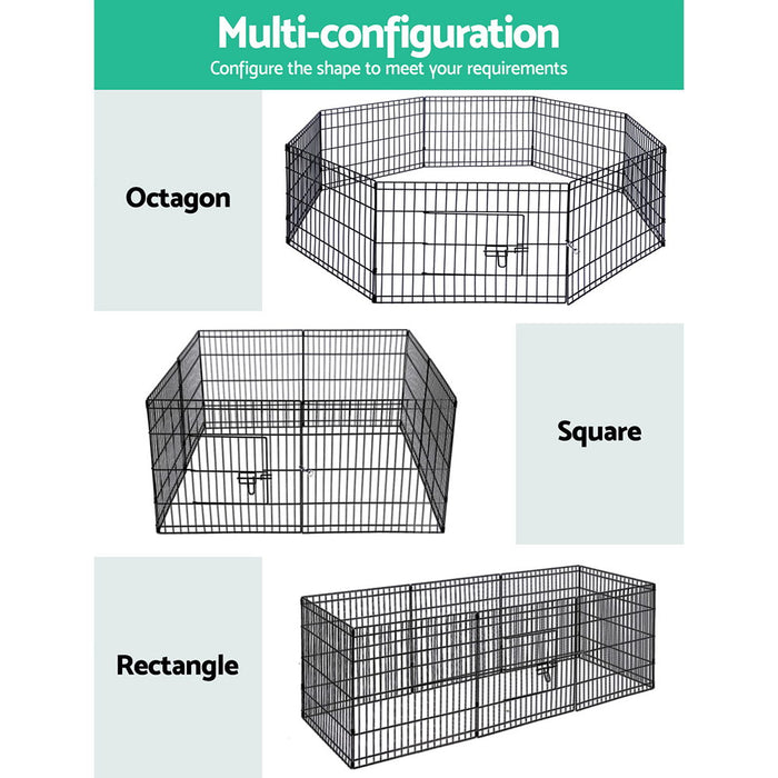 My Best Buy - i.Pet Pet Dog Playpen 24" 8 Panel Puppy Exercise Cage Enclosure Fence