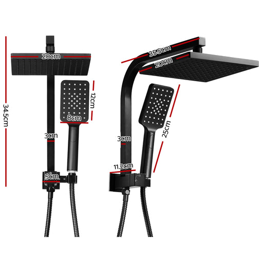My Best Buy - Cefito WELS 8'' Rain Shower Head Set Square Handheld High Pressure Wall Black