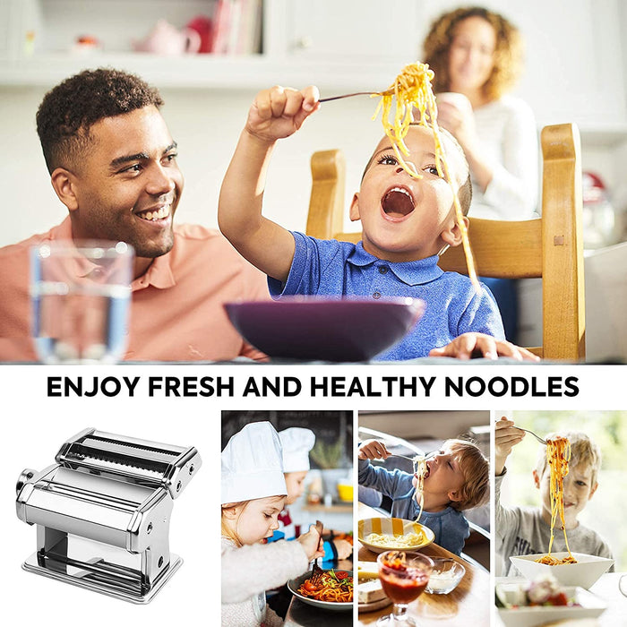 My Best Buy - Pasta Maker Manual Steel Machine with 8 Adjustable Thickness Settings