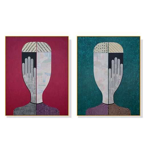 My Best Buy - 50cmx70cm Abstract Man And Woman 2 Sets Gold Frame Canvas Wall Art