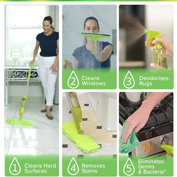 Discover the natural way to clean with Danoz Direct's H2O e3™ 9Pc Sanitizer Mop System - Save $90, Limited Stock + Free Postage
