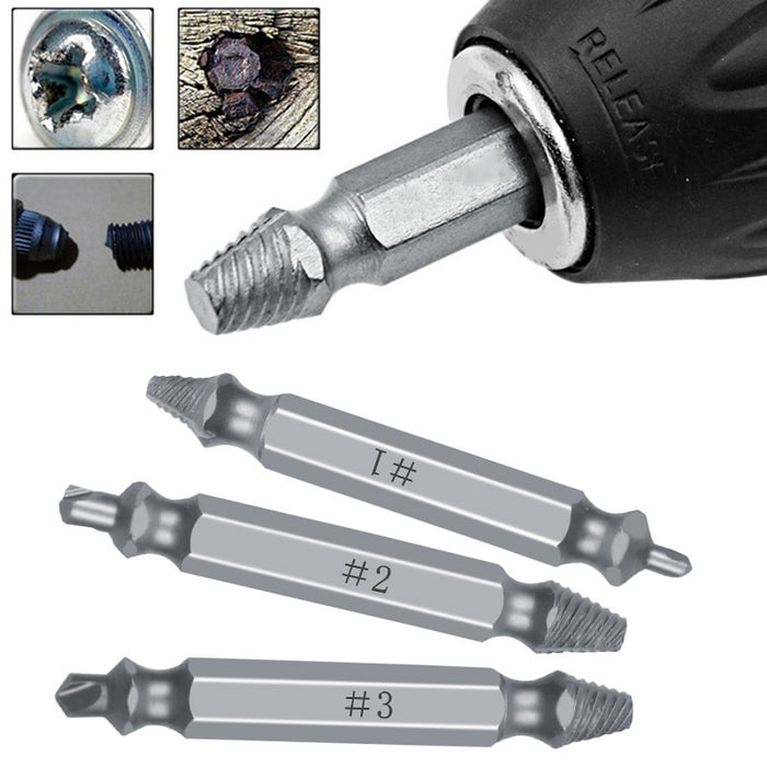 My Best Buy - Double Side Drill Out Damaged Screw Extractor Handymen Broken Bolt Stud Removal Tool Kit 4pc