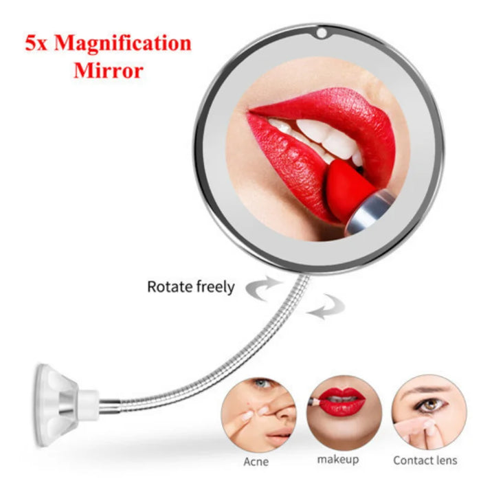 My Best Buy - Flexible Makeup Mirror 10x Magnifying, 14 Led Lighted Touch Screen Vanity Mirror Portable, Cosmetic Mirrors
