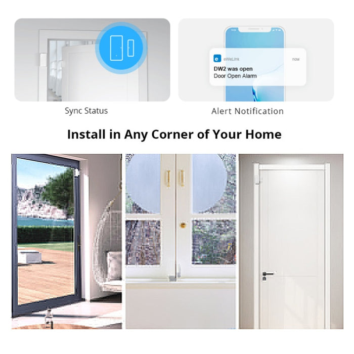 My Best Buy - SONOFF Wi-Fi, Smart Door Window Sensor Door Open/Closed Detectors, Work With Alexa Google Home