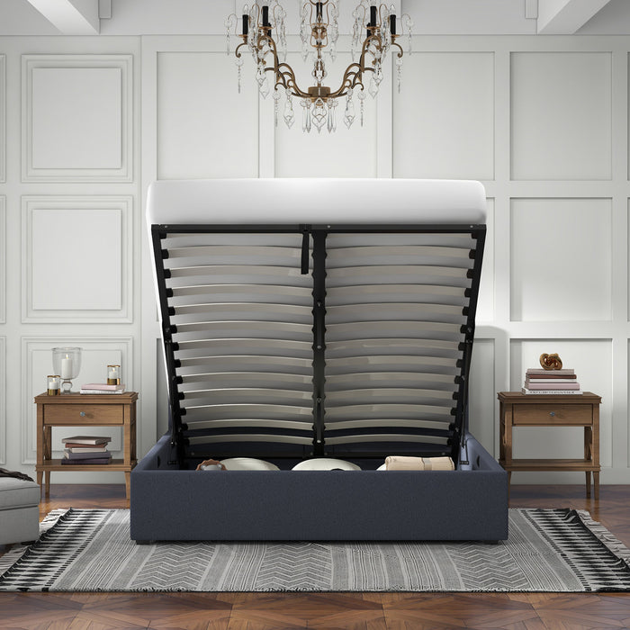 My Best Buy - Milano Luxury Gas Lift Bed Frame Base And Headboard With Storage
