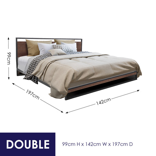 My Best Buy - Milano Decor Azure Bed Frame With Headboard Wood Steel Platform Bed