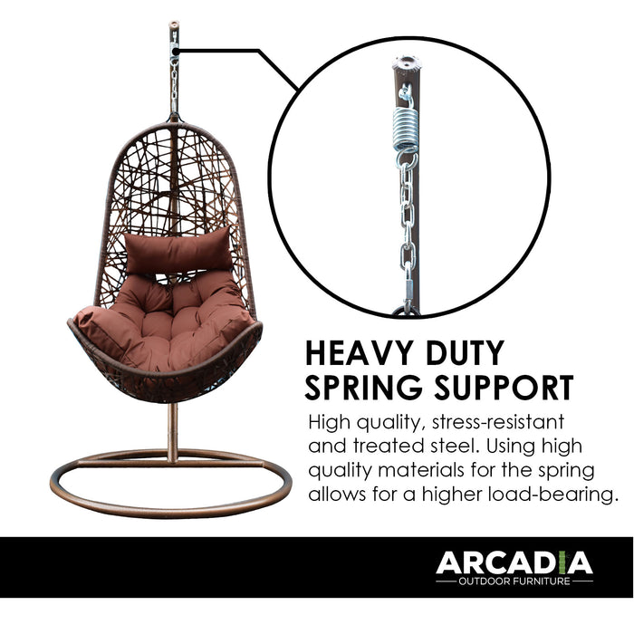My Best Buy - Arcadia Furniture Hanging Basket Egg Chair Outdoor Wicker Rattan Patio Garden