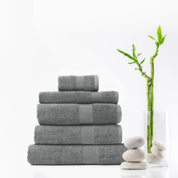 My Best Buy - Royal Comfort 5 Piece Cotton Bamboo Towel Set 450GSM Luxurious Absorbent Plush