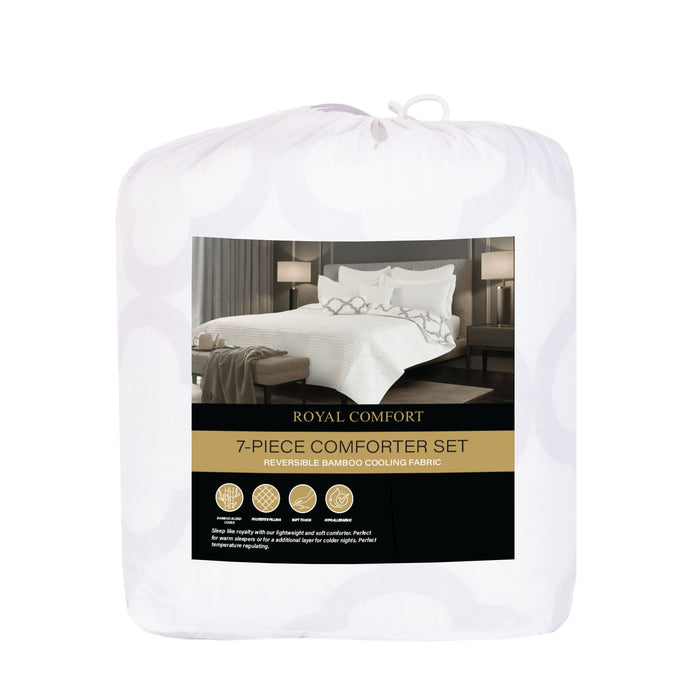 My Best Buy - Royal Comfort Bamboo Cooling Reversible 7 Piece Comforter Set Bedspread