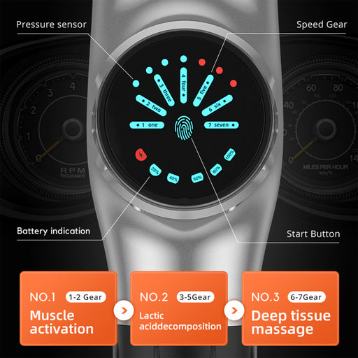 My Best Buy - FitSmart Chiro Pro Vibration Massage Device 7 Levels 8 Heads LED Screen Portable