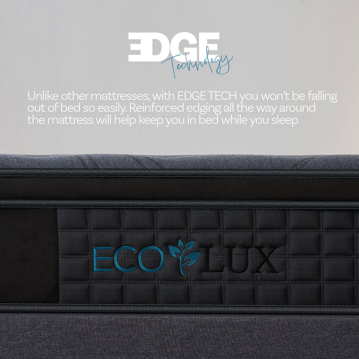 My Best Buy - Eco Lux Edge Support Euro Top 7-Zone Pocket Spring Mattress Plush Medium Firm