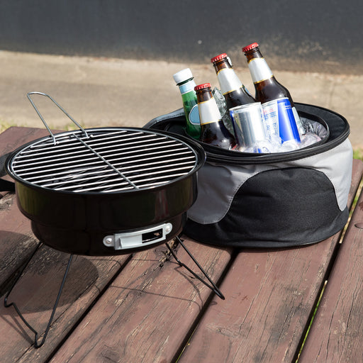 My Best Buy - Havana Outdoors 2-IN-1 BBQ Grill Cooler Combo Set Outdoor Camping Picnic