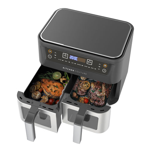 My Best Buy - Kitchen Couture Dual View 2 x 5 Litre Air Fryer Stainless Steel