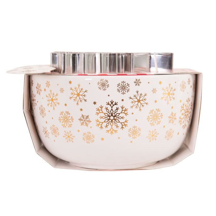 My Best Buy - Bread and Butter Electroplate Snowflake Mini Mix Bowl Set - Gold
