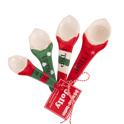 My Best Buy - Bread and Butter Gnome Measuring Spoons - 4 Pack - Green/ Red/ White