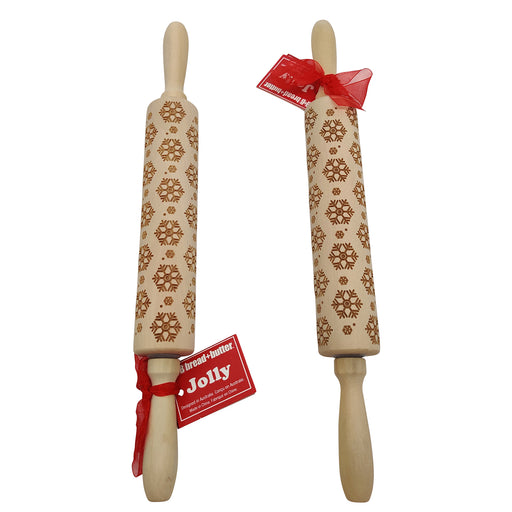 My Best Buy - Bread and Butter Laser Etch Wooden Rolling Pin - Snowflake