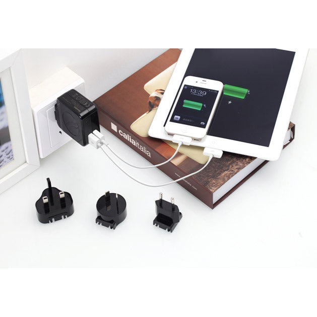 My Best Buy - Huntkey TravelMate Multi Plugs USB Wall Charger Adapter 4.2 A US UK EU AU Plugs with Car Charger (D204)