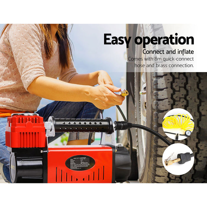 My Best Buy - Giantz 12V Portable Air Compressor - Red