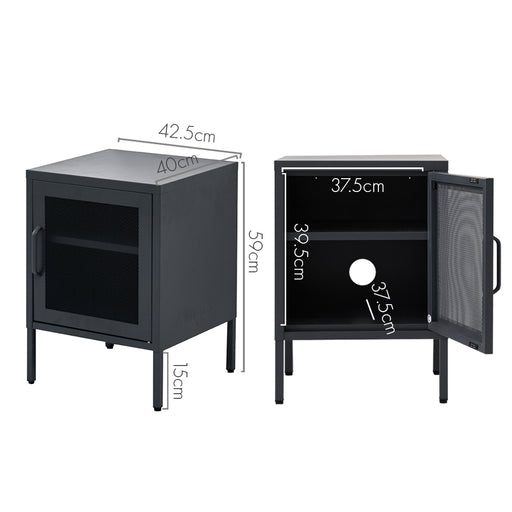 My Best Buy - ArtissIn Mini Mesh Door Storage Cabinet Organizer Bedside Table Black