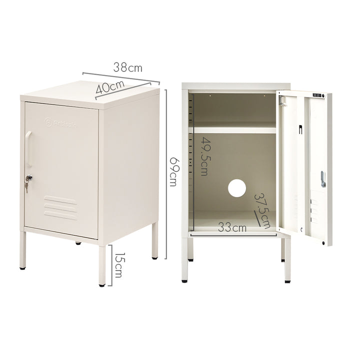My Best Buy - ArtissIn Metal Locker Storage Shelf Filing Cabinet Cupboard Bedside Table White