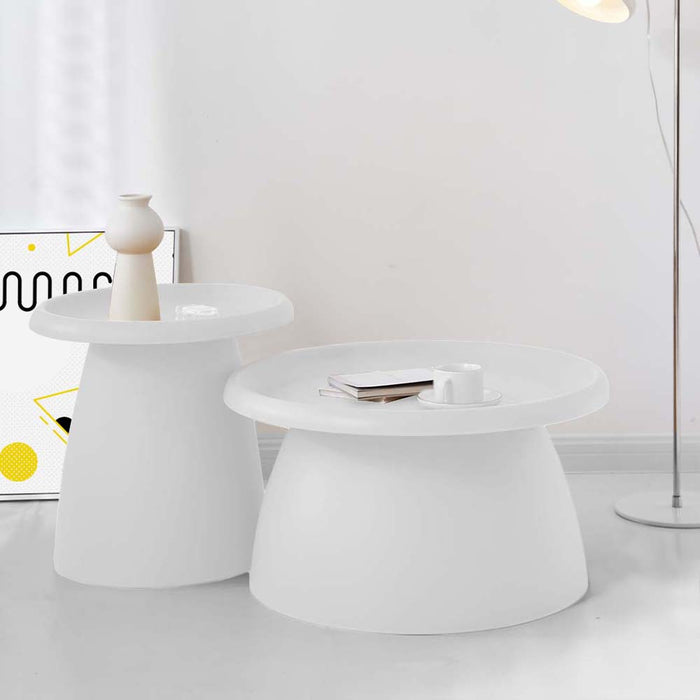 My Best Buy - ArtissIn Coffee Table Mushroom Nordic Round Small Side Table 50CM White