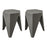 My Best Buy - ArtissIn Set of 2 Puzzle Stool Plastic Stacking Bar Stools Dining Chairs Kitchen Grey