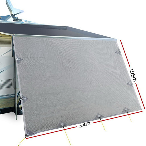 My Best Buy - 3.4M Caravan Privacy Screens 1.95m Roll Out Awning End Wall Side Sun Shade