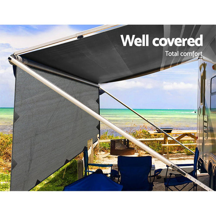 My Best Buy - 3.4M Caravan Privacy Screens 1.95m Roll Out Awning End Wall Side Sun Shade