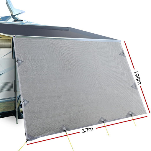 My Best Buy - 3.7M Caravan Privacy Screens 1.95m Roll Out Awning End Wall Side Sun Shade