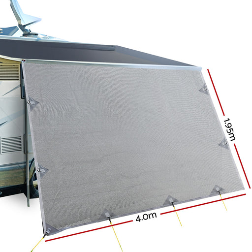 My Best Buy - 4.0M Caravan Privacy Screens 1.95m Roll Out Awning End Wall Side Sun Shade