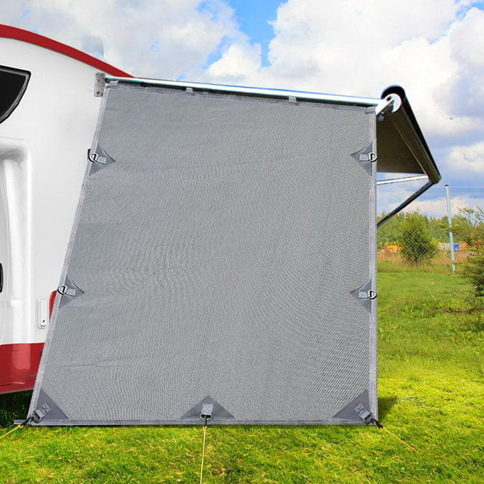 My Best Buy - Grey Caravan Privacy Screen 1.95 x 2.2M End Wall Side Sun Shade Roll Out Awning