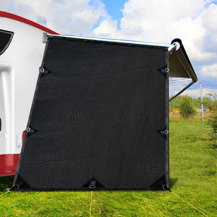 My Best Buy - Black Caravan Privacy Screen 1.95 x 2.2M End Wall or Side Sun Shade Roll Out