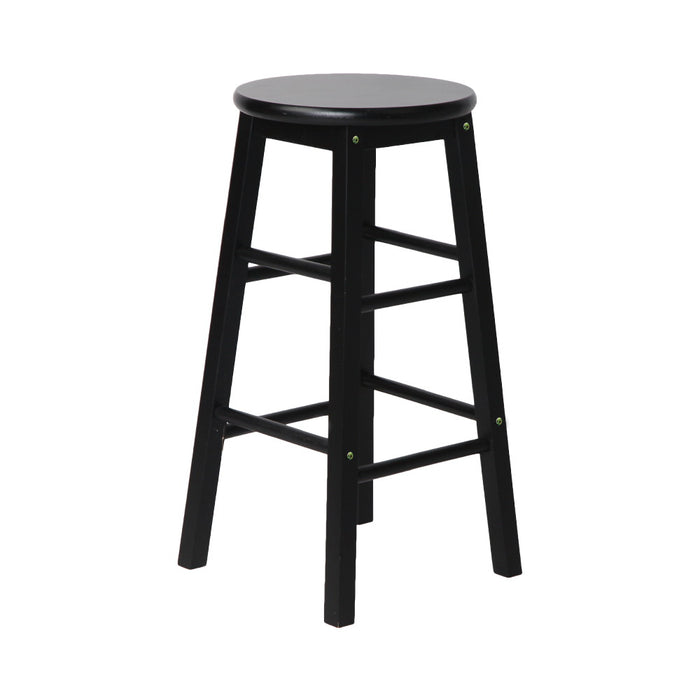 My Best Buy - Artiss Set of 2 Beech Wood Backless Bar Stools - Black