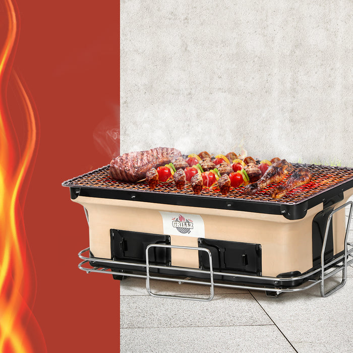 My Best Buy - Grillz Ceramic BBQ Grill Smoker Hibachi Japanese Tabletop Charcoal Barbecue