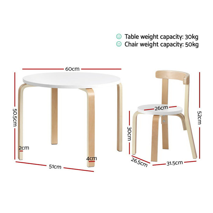 My Best Buy - Keezi Nordic Kids Table Chair Set 3PC Desk Activity Study Play Children Modern