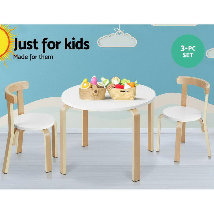 My Best Buy - Keezi Nordic Kids Table Chair Set 3PC Desk Activity Study Play Children Modern