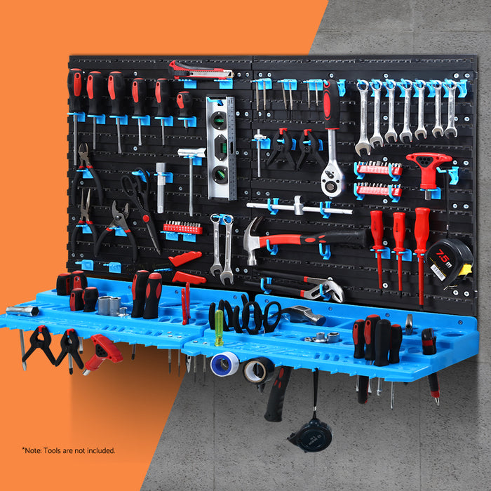 My Best Buy - Giantz 108 Storage Bin Rack Wall Mounted Tools Organiser Peg Wall Bench Garage