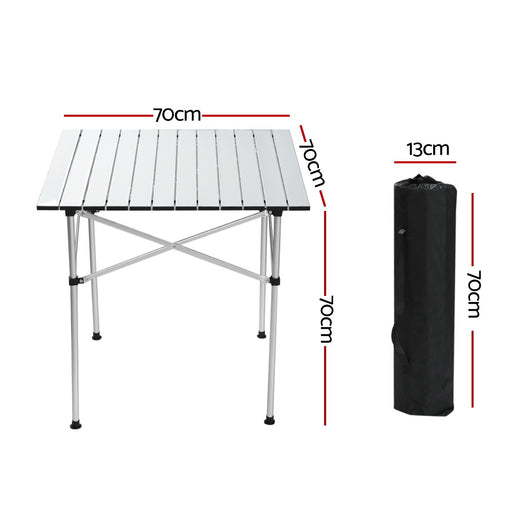 My Best Buy - Weisshorn Camping Table Roll Up Aluminum Portable Desk Picnic 70CM