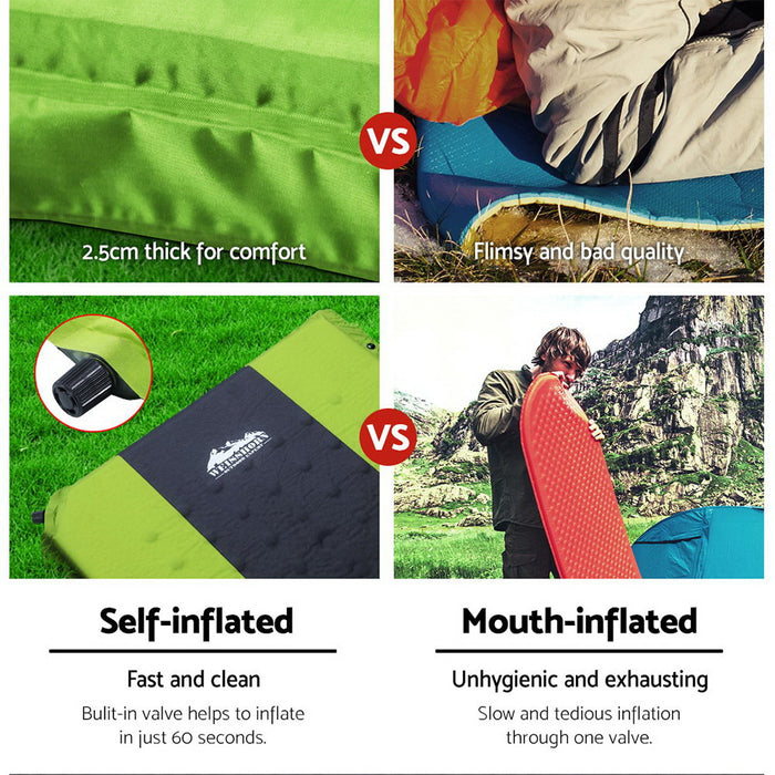My Best Buy - Weisshorn Self Inflating Mattress Camping Sleeping Mat Air Bed Pad Double Green