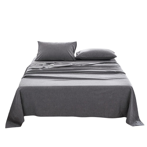 My Best Buy - Cosy Club Washed Cotton Sheet Set Single Black