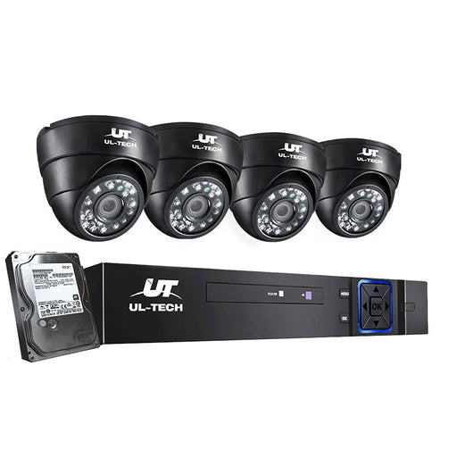 My Best Buy - UL-tech CCTV Security Home Camera System DVR 1080P Day Night 2MP IP 4 Dome Cameras 1TB Hard disk