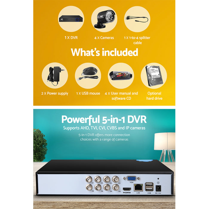 My Best Buy - UL-Tech CCTV Security System 2TB 8CH DVR 1080P 4 Camera Sets