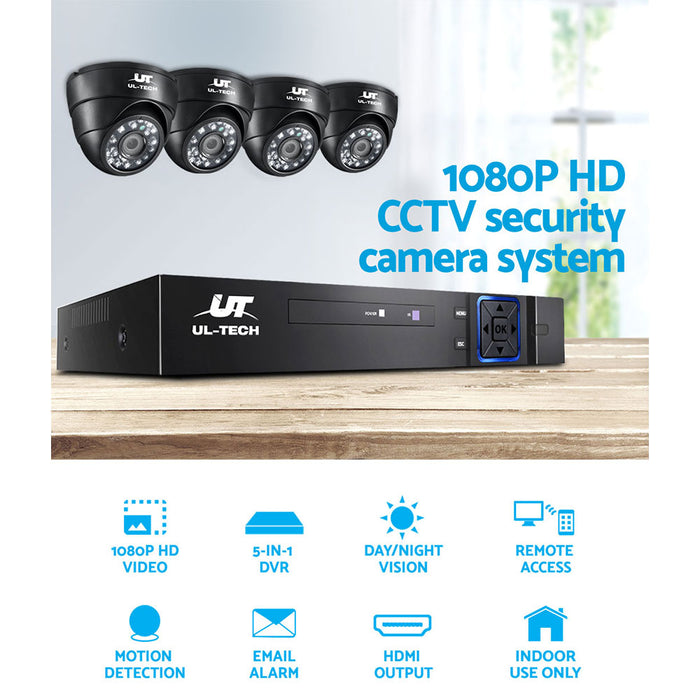 My Best Buy - UL-tech CCTV Camera Security System Home 8CH DVR 1080P IP Day Night 4 Dome Cameras Kit