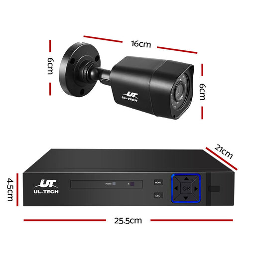 My Best Buy - UL-TECH 8CH 5 IN 1 DVR CCTV Security System Video Recorder /w 4 Cameras 1080P HDMI Black