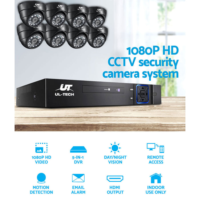My Best Buy - UL-tech CCTV 8 Dome Cameras Home Security System 8CH DVR 1080P 1TB IP Day Night