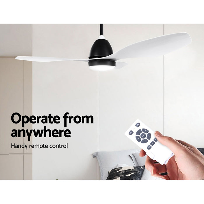 My Best Buy - Devanti Ceiling Fan Light Remote Control Ceiling Fans White 48'' 3 Blades