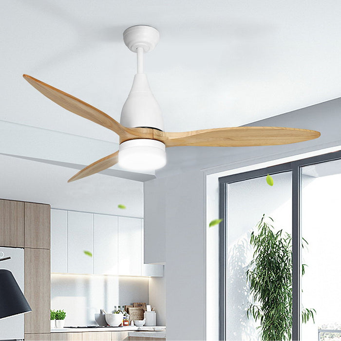 My Best Buy - Devanti 52'' Ceiling Fan LED Light Remote Control Wooden Blades Timer 1300mm